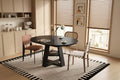 Extendable Round Dining Table for 4-8 People with Storage Shelf