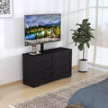 Modern TV Stand with Height Adjustable Mount - 6 Drawer Storage Dresser - Fits 32-80 Inch TVs - Entertainment Console Table for Bedroom