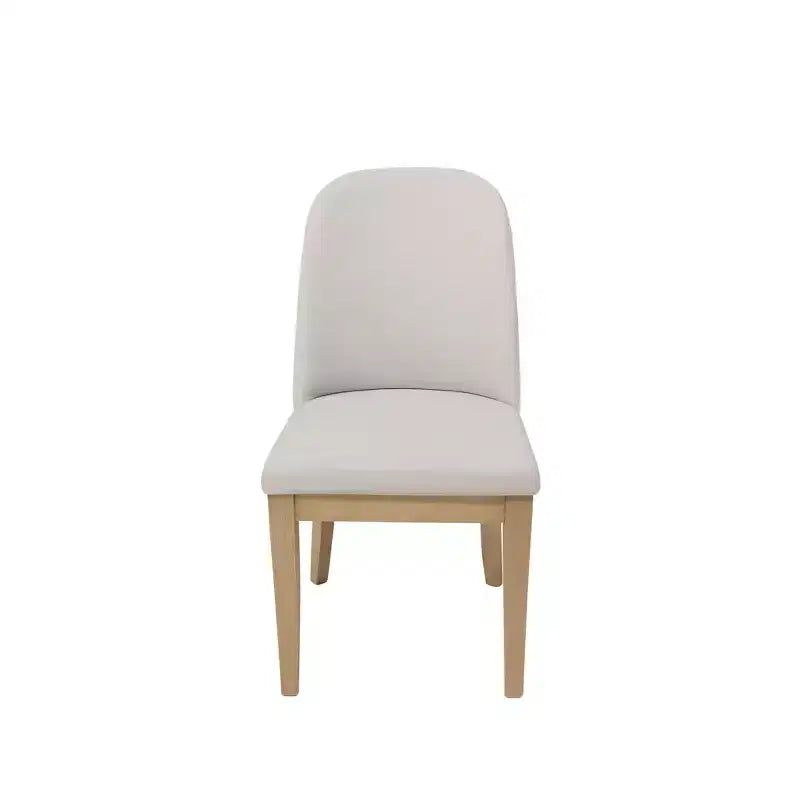 Chaises de salle à manger capitonnées en bois d'hévéa, lot de 2 – Style contemporain, dossier haut sans accoudoirs