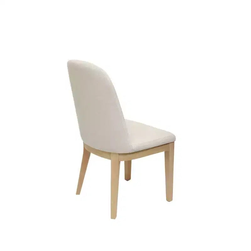 Chaises de salle à manger capitonnées en bois d'hévéa, lot de 2 – Style contemporain, dossier haut sans accoudoirs