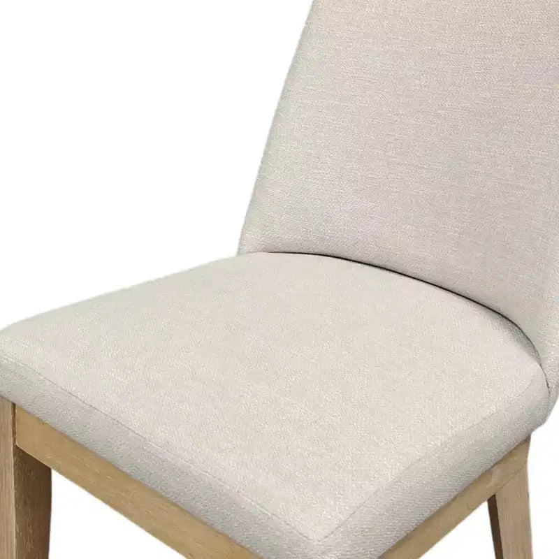 Chaises de salle à manger capitonnées en bois d'hévéa, lot de 2 – Style contemporain, dossier haut sans accoudoirs