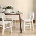 FurnitureR Set of 2 Rubber Wood Dining Chairs with Upholstered Seat, Modern Kitchen Chairs for Dining Room, Living Room, Restaurant, Cafe, Bedroom