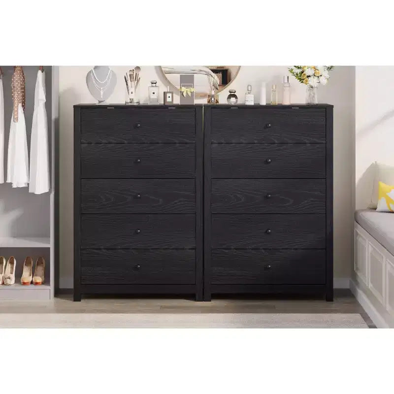 Commode - Commode de Rangement Moderne en Bois avec Tiroirs Profonds