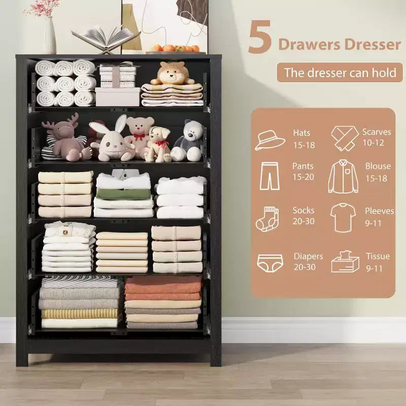 Commode - Commode de Rangement Moderne en Bois avec Tiroirs Profonds