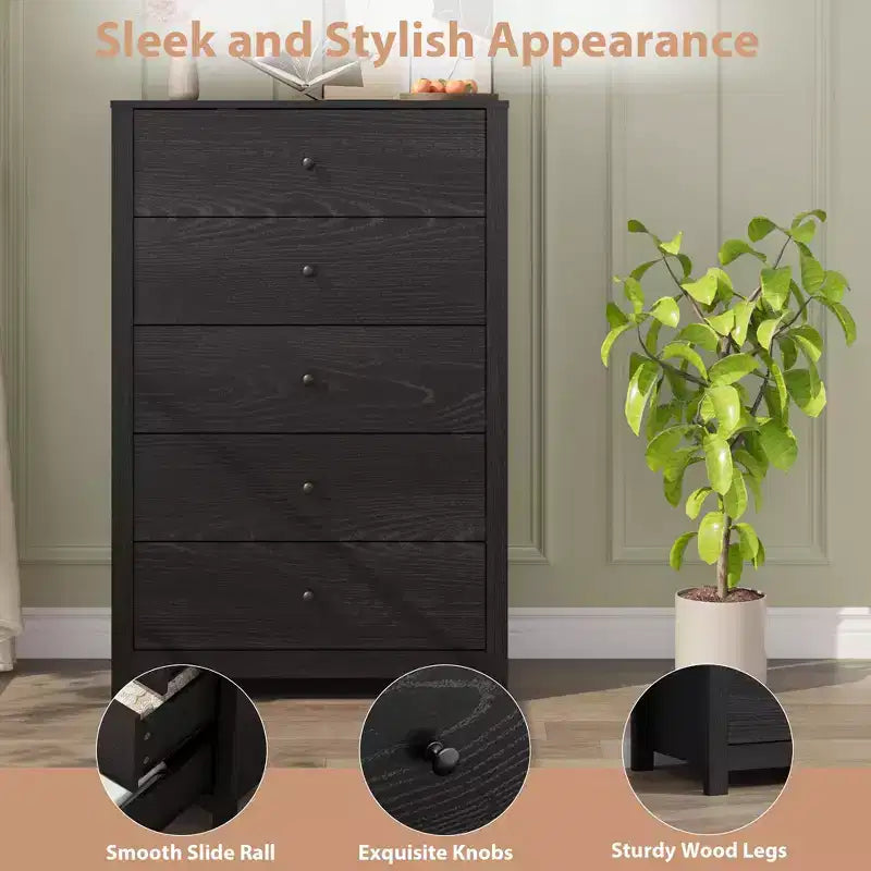 Commode - Commode de Rangement Moderne en Bois avec Tiroirs Profonds