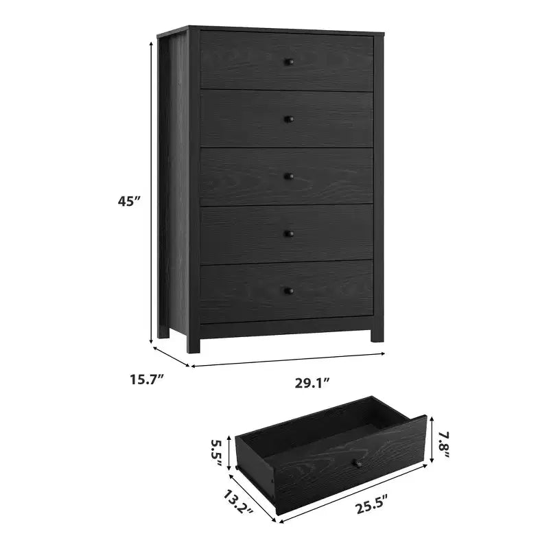 Commode - Commode de Rangement Moderne en Bois avec Tiroirs Profonds