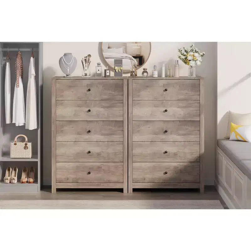 Commode - Commode de Rangement Moderne en Bois avec Tiroirs Profonds