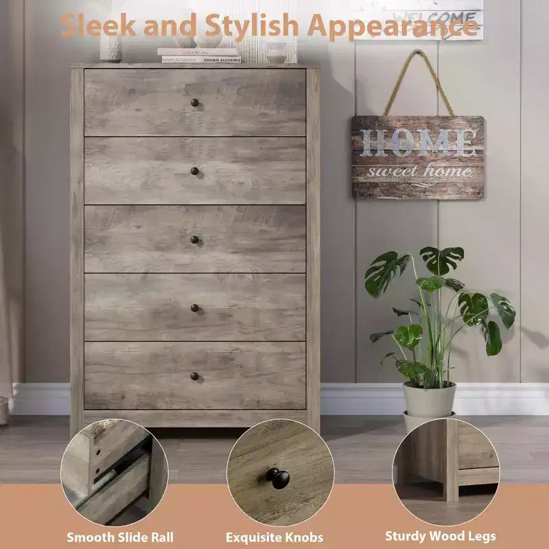 Commode - Commode de Rangement Moderne en Bois avec Tiroirs Profonds