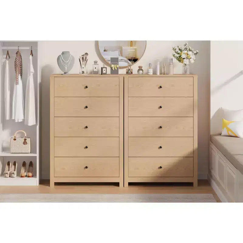 Commode - Commode de Rangement Moderne en Bois avec Tiroirs Profonds