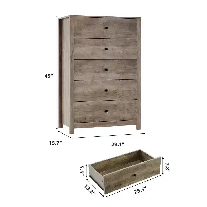 Commode - Commode de Rangement Moderne en Bois avec Tiroirs Profonds