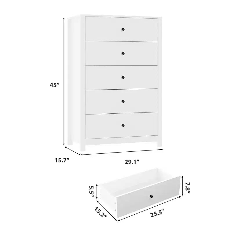Commode - Commode de Rangement Moderne en Bois avec Tiroirs Profonds