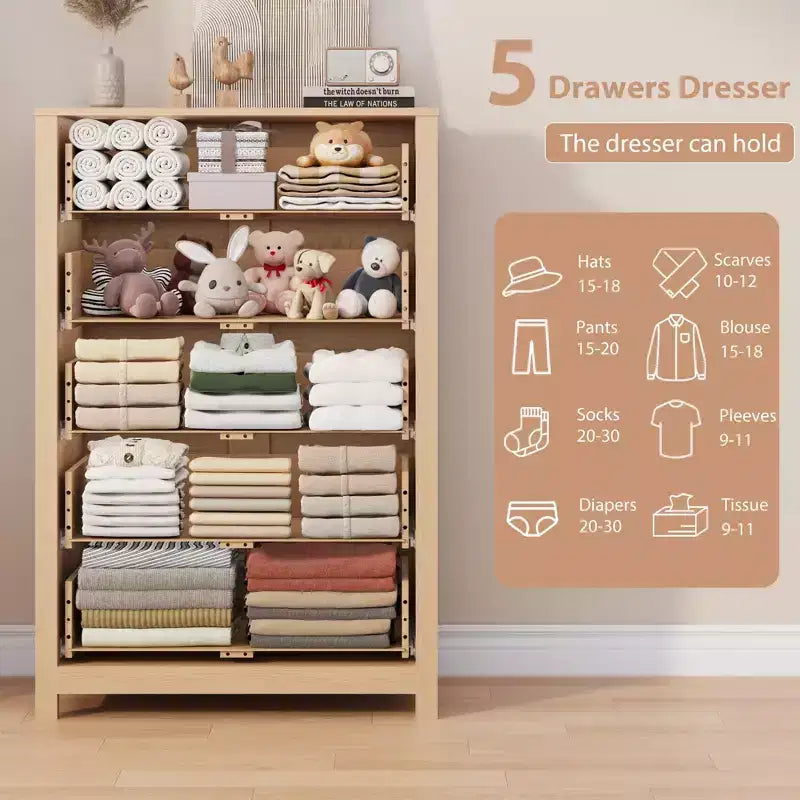 Commode - Commode de Rangement Moderne en Bois avec Tiroirs Profonds