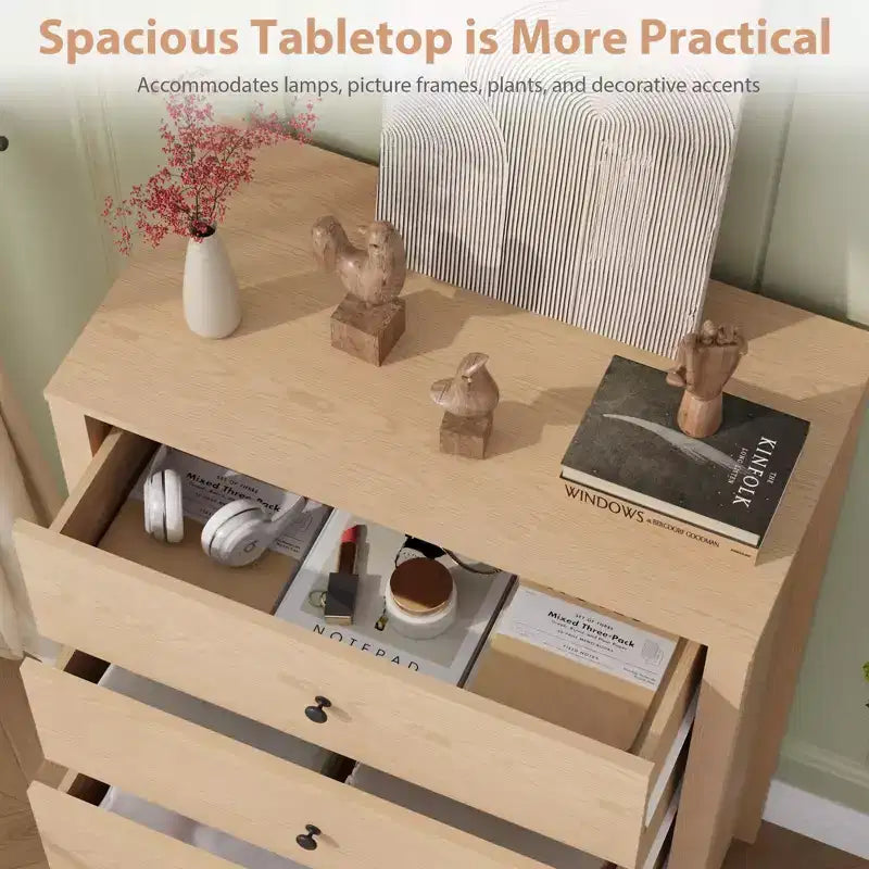 Commode - Commode de Rangement Moderne en Bois avec Tiroirs Profonds