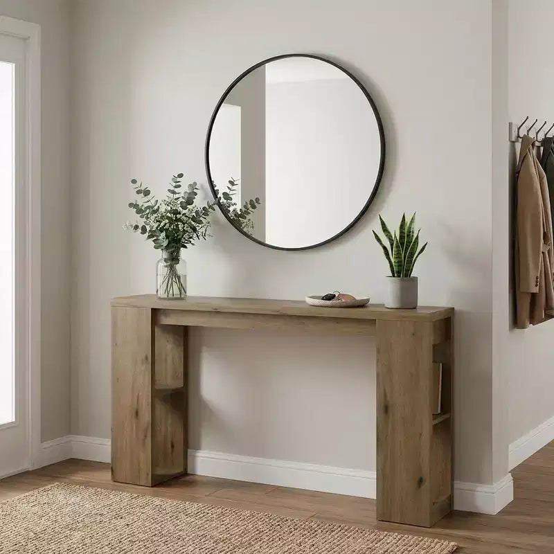 FurnitureR Console Table with Storage Shelves, Narrow Entryway Table Sofa Table for Hallway, Living Room, Entryway Storage Organizer