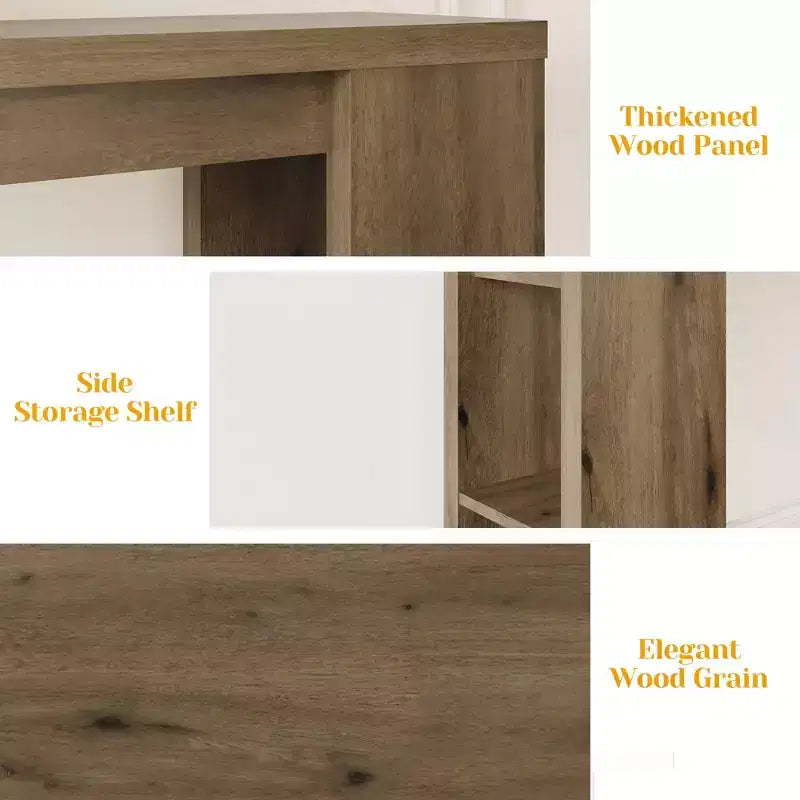 Console avec étagères de rangement – Table de canapé étroite pour entrée, couloir et salon