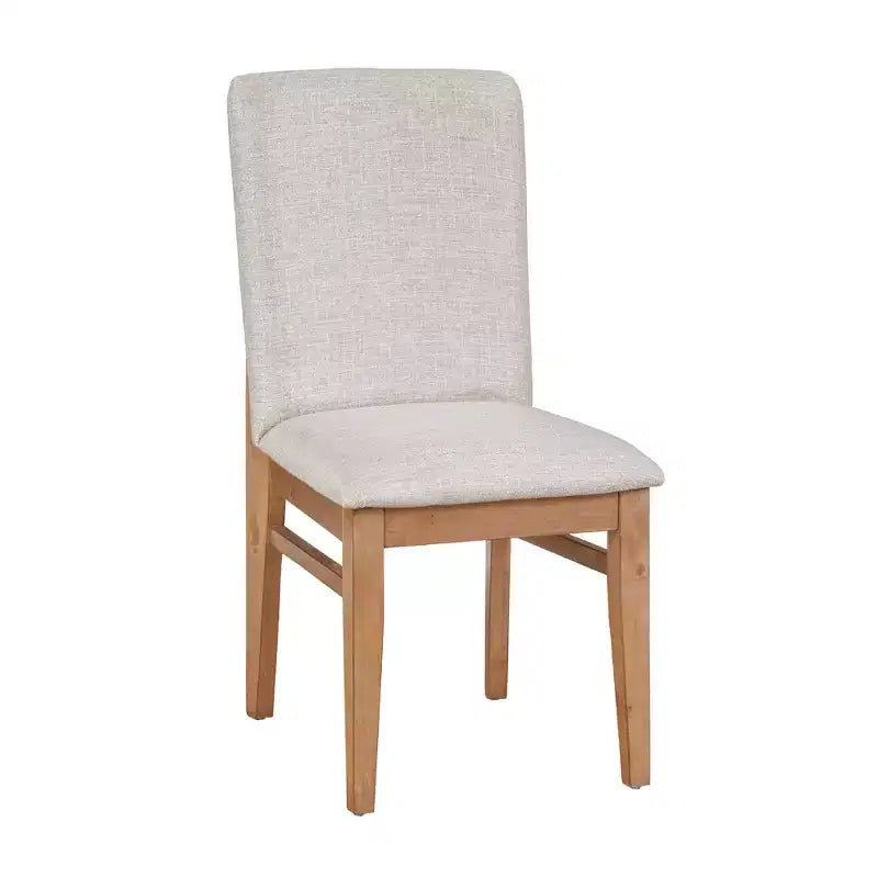 Chaises d'appoint en bois naturel, lot de 2 – Chaises de salle à manger sans accoudoirs rembourrées avec pieds coniques