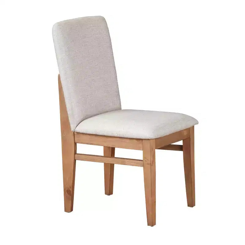 Chaises d'appoint en bois naturel, lot de 2 – Chaises de salle à manger sans accoudoirs rembourrées avec pieds coniques