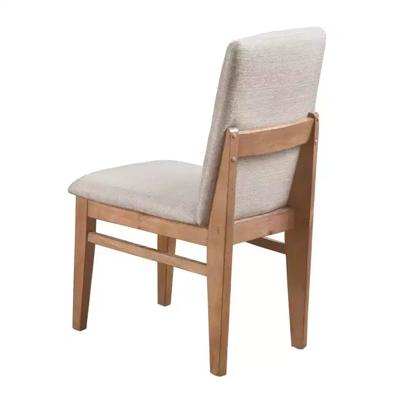 Chaises d'appoint en bois naturel, lot de 2 – Chaises de salle à manger sans accoudoirs rembourrées avec pieds coniques