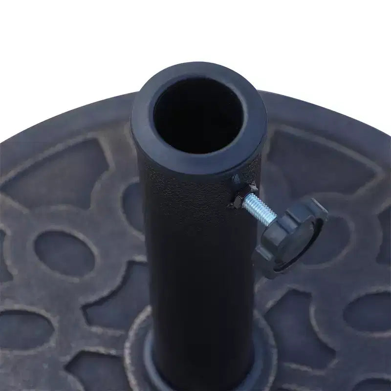 Pied de parasol rond en résine de 45 cm, support de parasol de marché de 12 kg avec motif décoratif, montage facile