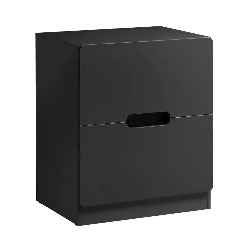 Table de chevet sans poignée avec 2 tiroirs